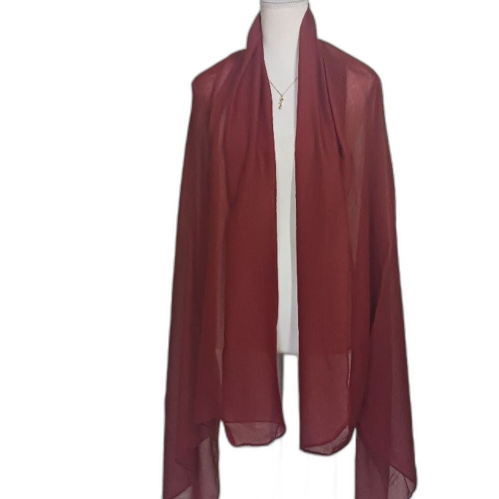 Knit Gift Scarf, Lightweight Neck Warmer or Shawl. Red Women's 70" L X 37" W